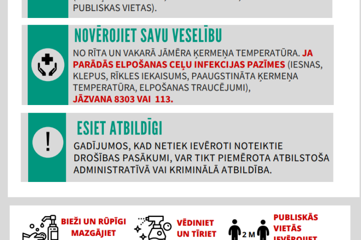 Informācija izglītības iestādēm par COVID-19 infekcijas uzliesmojumu